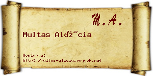 Multas Alícia névjegykártya